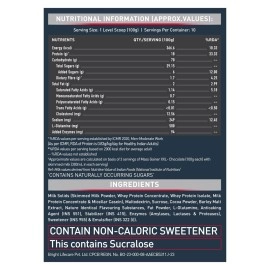 MuscleBlaze Mass Gainer XXL (Chocolate, 1kg / 2.2lbs, 10 Servings) | With Complex Carbs, High Protein & Digestive Enzymes, Powder