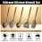 Miusco Non-Stick Cooking Utensils, Silicone Kitchen Utensils Set with Natural Acacia Hard Wood Handle, 5 Piece, Grey, BPA Free, Baking & Serving Wooden Cooking Spoon