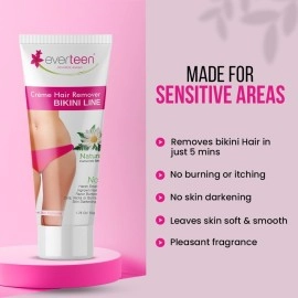 everteen Bikini Line Hair Remover Creme Pack of 2 (50g each) for bikini line and underarms