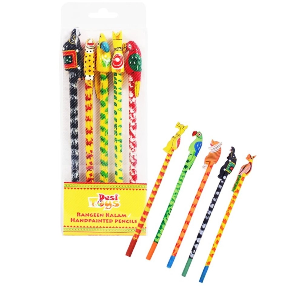 Desi Toys Handpainted Pencil (Set of 5)