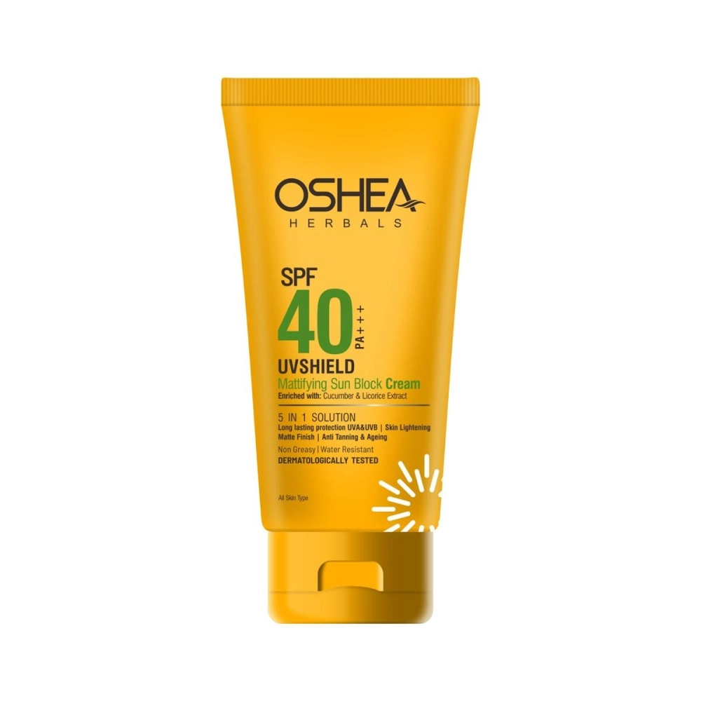 OSHEA UVShield Sun Block Mattifying Cream SPF 40, Nude, 120g