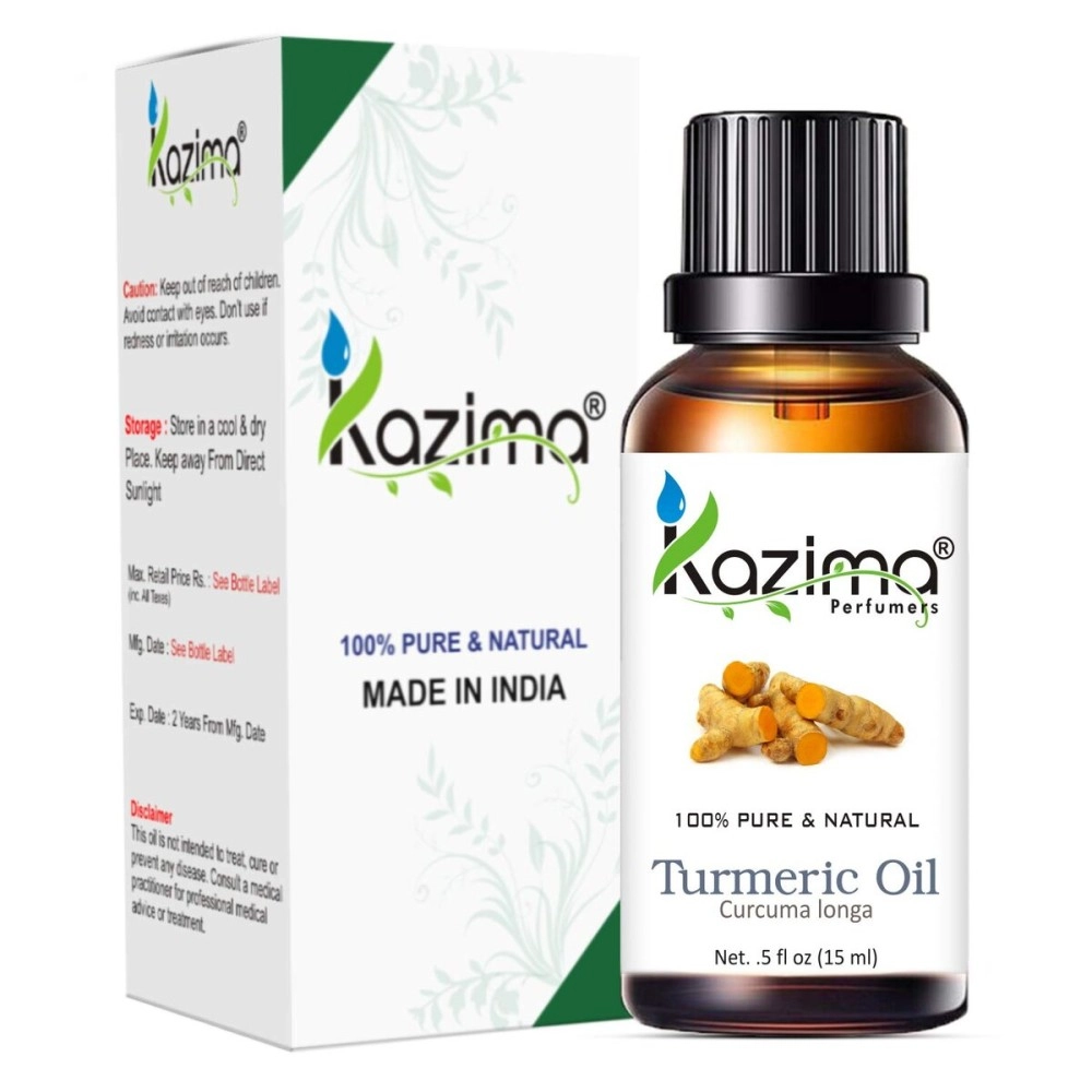KAZIMA Turmeric Essential Oil - 100% Pure Natural & Undiluted For Skin care & Hair (15 ML)