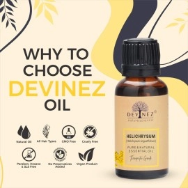 Devinez Helichrysum Essential Oil, 100% Pure, Natural & Undiluted, 15ml in Glass Bottle
