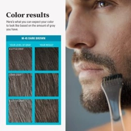 Just For Men Mustache & Beard Brush-In Color Gel M-45 Dark Brown 1 Kit
