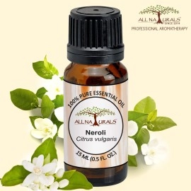 All Naturals Neroli Essential Oil (Italy) Aka Orange Blossom Oil 100% Pure For Clear Face, Glowing Skin, Sound Sleep & Diffusers (15ML)
