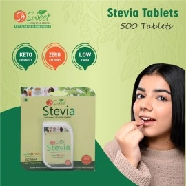 So Sweet Stevia Tablets Sugar Free Natural Sweetener Zero Calorie 1000 Tablets -Pack of 2 (500 Each)