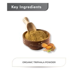 Just Jaivik 100% Organic Triphala Powder - Certified Organic by OneCert Asia, 227 gms / 1/2 LB Pound / 08 Oz - Balances DOSHAS as per Ayurveda