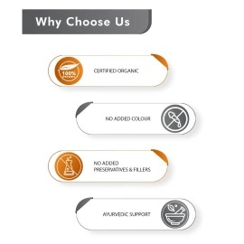 Just Jaivik 100% Organic Triphala Powder - Certified Organic by OneCert Asia, 227 gms / 1/2 LB Pound / 08 Oz - Balances DOSHAS as per Ayurveda