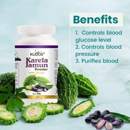 Kudos Karela Jamun powder With Shilajit 200gm