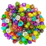 Wiz Dice Series II 100+ Pack of Random Polyhedral Dice - 15 Guaranteed Sets of Random Colors - Tabletop Roleplaying Fantasy RPG Gaming Novelty Accessories