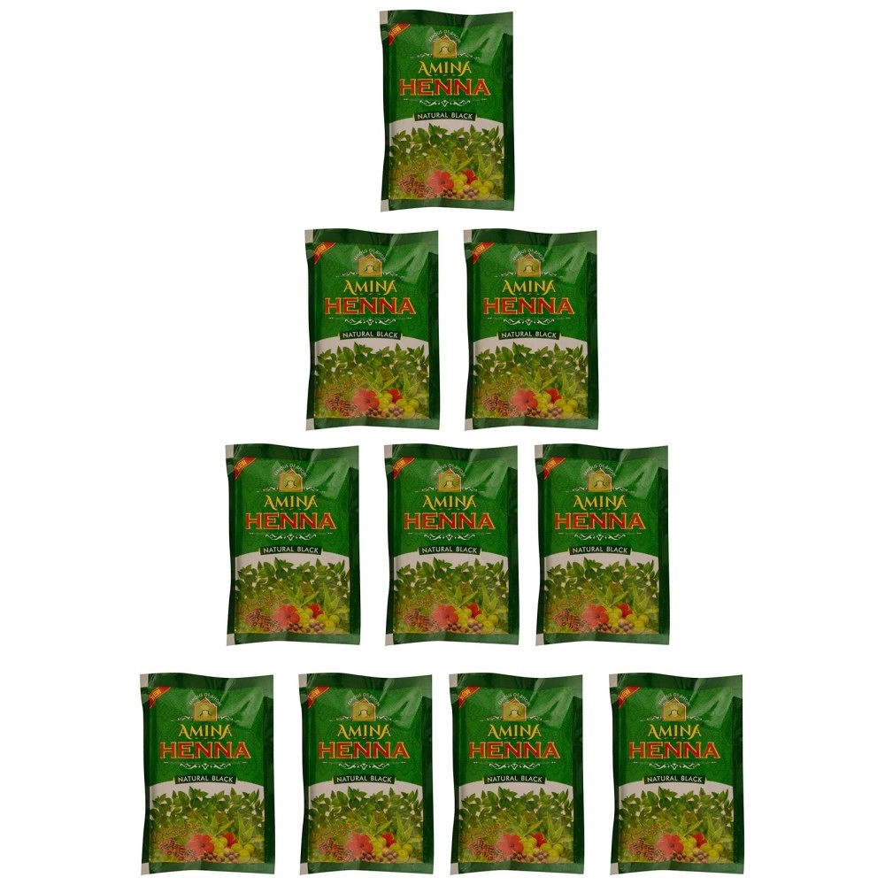 Amina Henna, Natural Black 300 g (Pack of 10)
