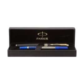 Parker Aster Gold Trim Roller Ball Pen | Body Color - Black | Ink Color - Blue