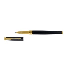 Parker Aster Gold Trim Roller Ball Pen | Body Color - Black | Ink Color - Blue