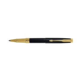 Parker Aster Gold Trim Roller Ball Pen | Body Color - Black | Ink Color - Blue