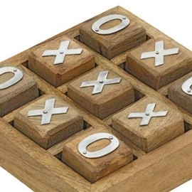 ITOS365 Wooden Tic Tac Toe/ Noughts and Crosses Game Unique Handmade Quality Wood Family Board Games