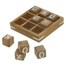 ITOS365 Wooden Tic Tac Toe/ Noughts and Crosses Game Unique Handmade Quality Wood Family Board Games