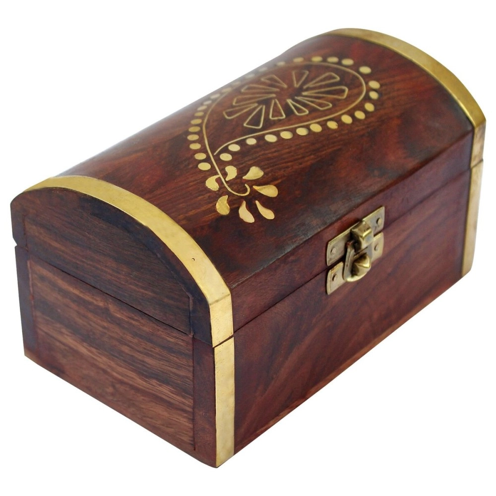 ITOS365 Handmade Wooden Keepsake Storage Case Jewelry Box Jewel Organizer - Gifts for Women