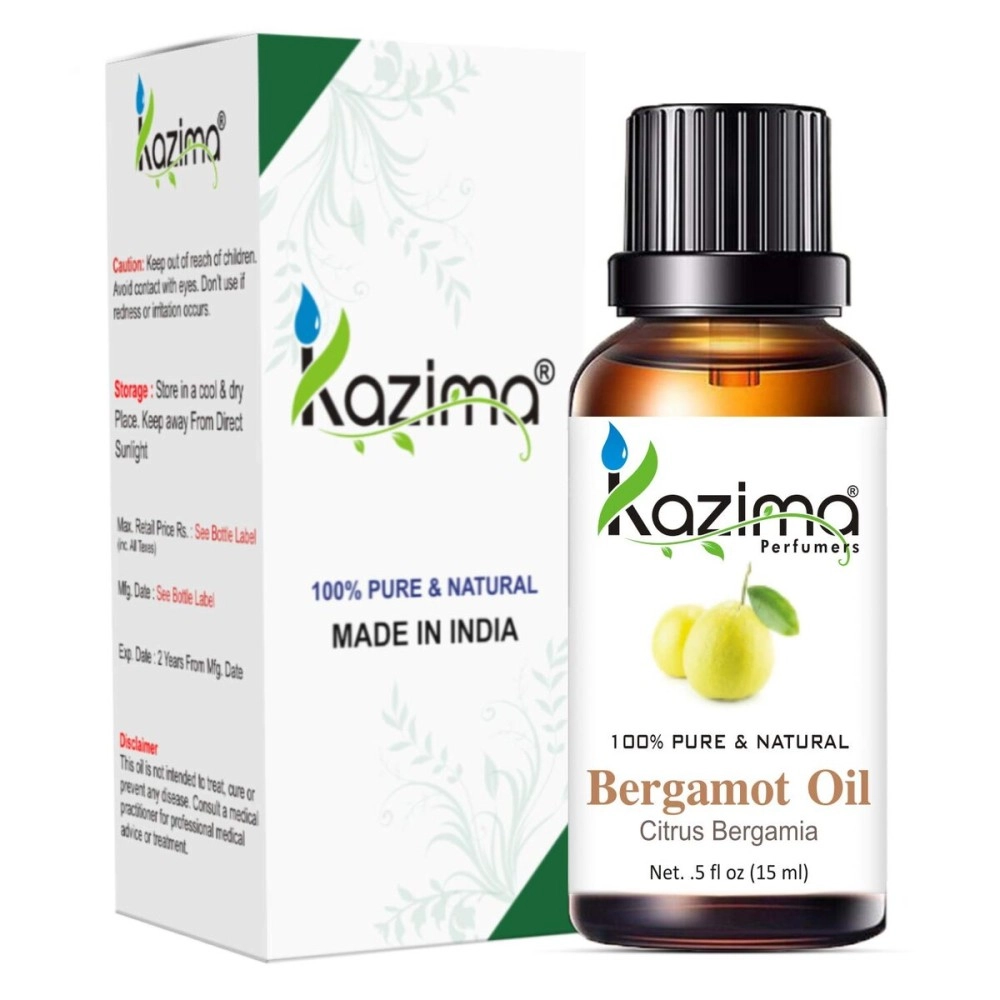 KAZIMA Pure Natural and Undiluted Bergamot Essential Oil For Skin Care and Hair (15ml)