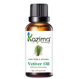 KAZIMA Vetiver Essential Oil - 100% Pure Natural & Undiluted For Skin care & Hair (15ml)