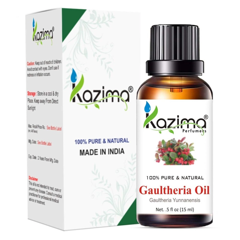 KAZIMA Gaultheria (WinterGreen) Essential Oil - Pure Natural Therapeutic Grade Oil (15ml)
