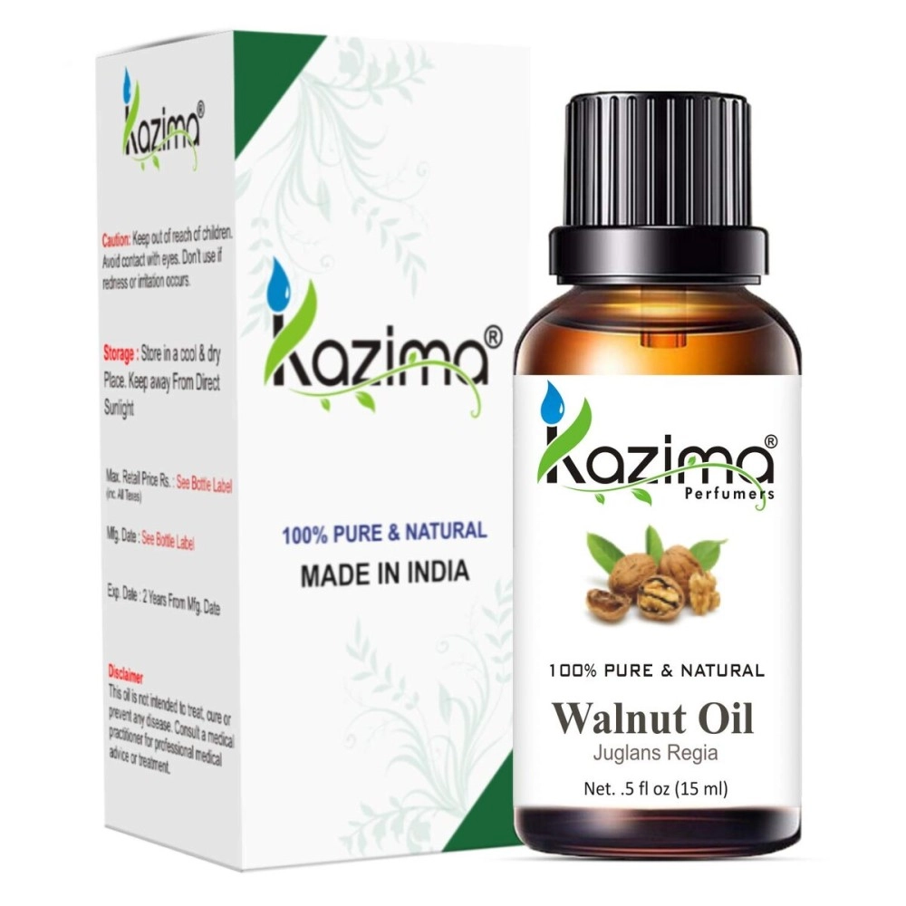 KAZIMA Walnut Cold Pressed Carrier Oil - 100% Pure Natural & Undiluted For Skin care & Hair treatment (15ml)