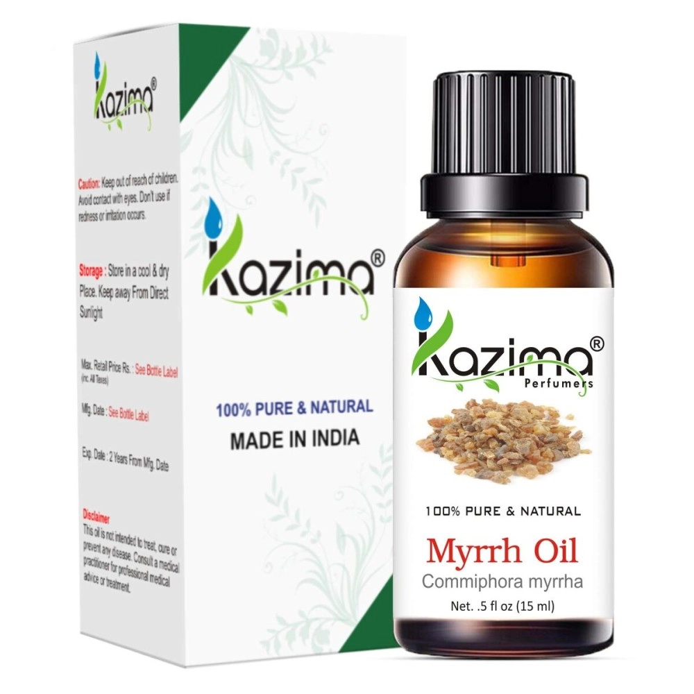 KAZIMA Myrrh Essential Oil - 100% Pure Natural & Undiluted For Skin care & Hair (15ml)