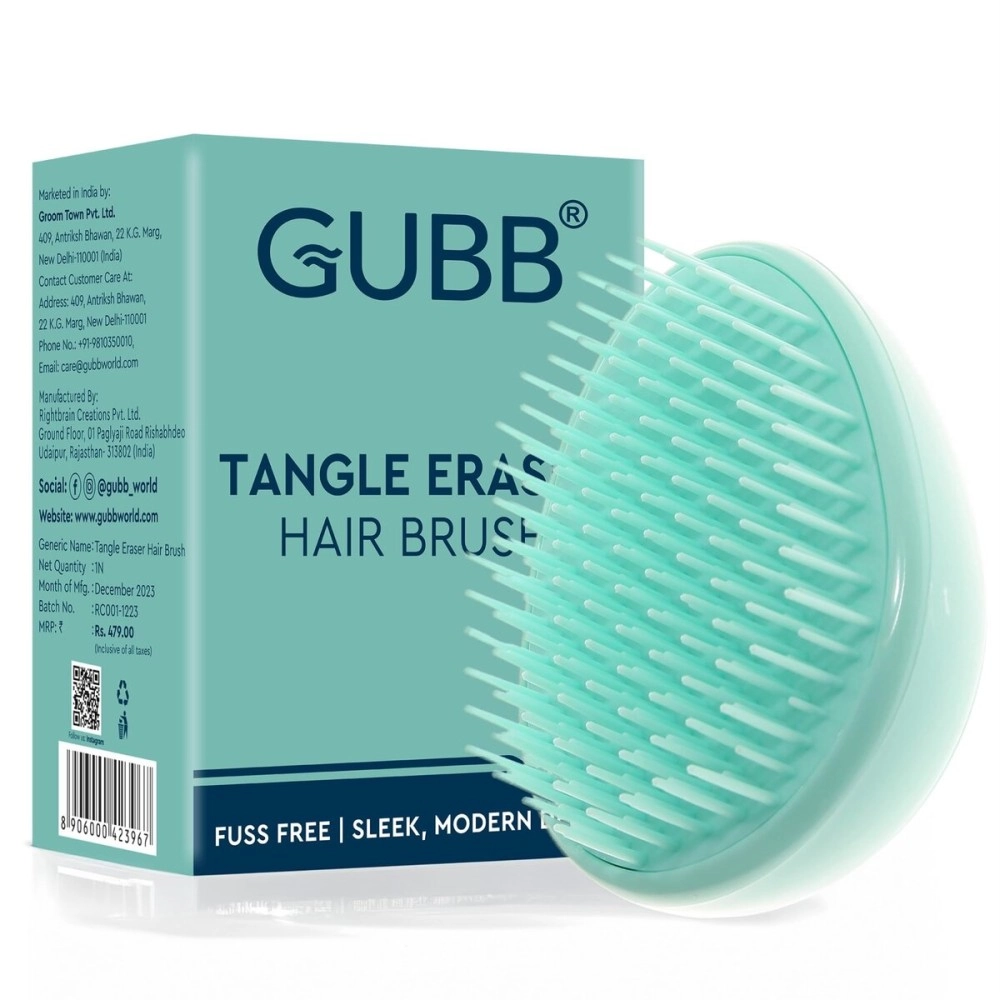 GUBB Tangle Eraser Detangling Brush | Reduces Hair Breakage & Damage | Suitable For All Hair Type | Faster n Easier Detangle Wet or Dry Hair with No Pain | Color May Vary - Scottish Range