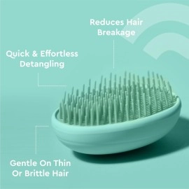 GUBB Tangle Eraser Detangling Brush | Reduces Hair Breakage & Damage | Suitable For All Hair Type | Faster n Easier Detangle Wet or Dry Hair with No Pain | Color May Vary - Scottish Range