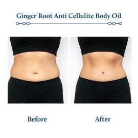 Blue Nectar Ginger Oil Anti Cellulite Body Massage Oil for Skin Tightening, Toning & Hydration | Authentic Ginger Root Massage Oil with Plant Based Vitamin B & C for Women and Men (11 Herbs, 100ml)