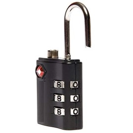 Inditradition TSA Approved Luggage Lock, 3 Digit Lock Combination, Metal, Black