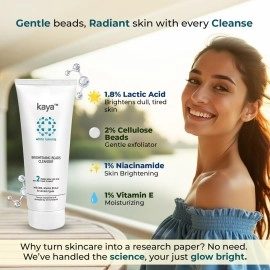 Kaya Clinic Brightening Beads Cleanser With Aha Niacinamide Vitamin E Daily Use Exfoliating & Brightening Face Wash All Skin Types 100 ml Multi