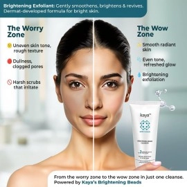 Kaya Clinic Brightening Beads Cleanser With Aha Niacinamide Vitamin E Daily Use Exfoliating & Brightening Face Wash All Skin Types 100 ml Multi