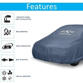 KINGSWAY City Car Body Cover Dustproof for (Year 2009 to 2013) All Model, Compatible with Honda City Car Cover, Comes with Bird Droppings, Scratch, UV and Paint Protection, Grey Matty