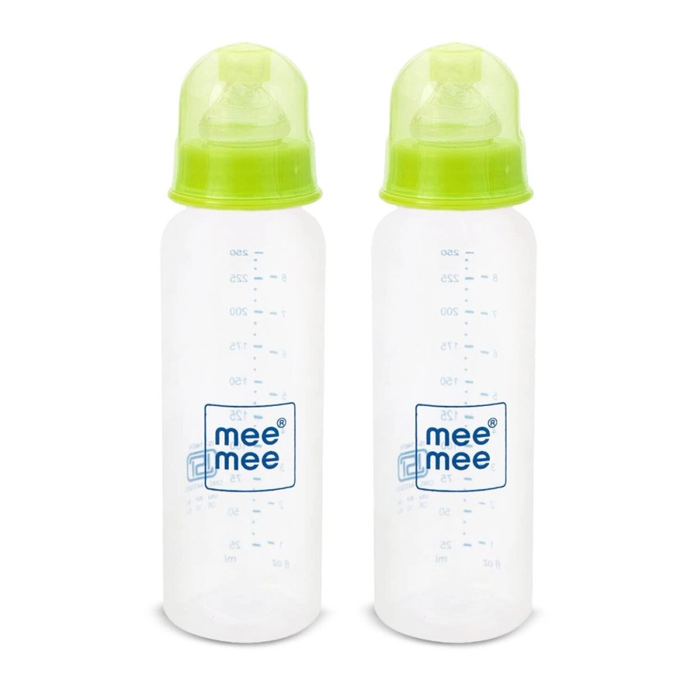 Mee Mee 250ml Eazy Flo Premium Baby Feeding Bottle (Green, Pack of 2)
