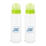 Mee Mee 250ml Eazy Flo Premium Baby Feeding Bottle (Green, Pack of 2)