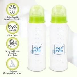 Mee Mee 250ml Eazy Flo Premium Baby Feeding Bottle (Green, Pack of 2)