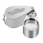 XYK (40x metal) - 40X Full Metal Illuminated Jewellery Loop Magnifier, Pocket Folding Magnifying Glass Jewellers Eye Loupe with LED and UV Light(LED Currency Detecting/Jewlers Identifying Type Lupe)
