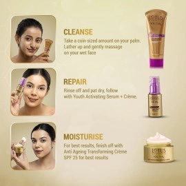 Lotus Herbals Youthrx Active Anti Ageing Foaming Gel Face Wash With Jojoba, Ginseng & Ginger 50G, Multi