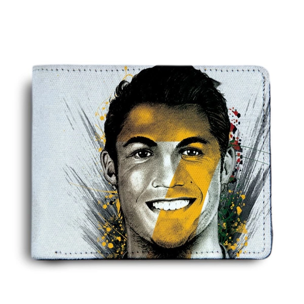 ShopMantra Cristiano Ronaldo CR7 Printed Pu Leather Wallet for Men\'s/Boy\'s, White, Casual