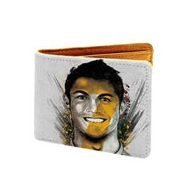 ShopMantra Cristiano Ronaldo CR7 Printed Pu Leather Wallet for Men\'s/Boy\'s, White, Casual