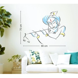 Wallstick Lord Krishna Wall Sticker (Vinyl,49x4x4cm)