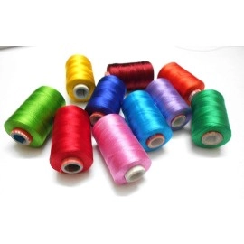 GOELX Silk Thread Shiny and Soft Thread Beading Thread for Jewelry Making-Tassel Making- Embroidery. 10 Popular Jewelry Making -Embroidery Colors Included.
