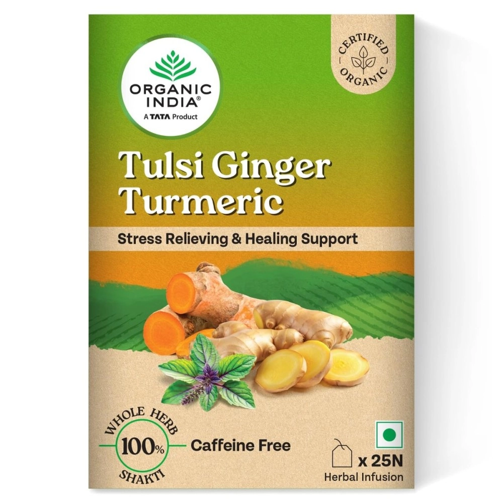 Organic India Tulsi Ginger Turmeric Tea, 25 Tea Bags