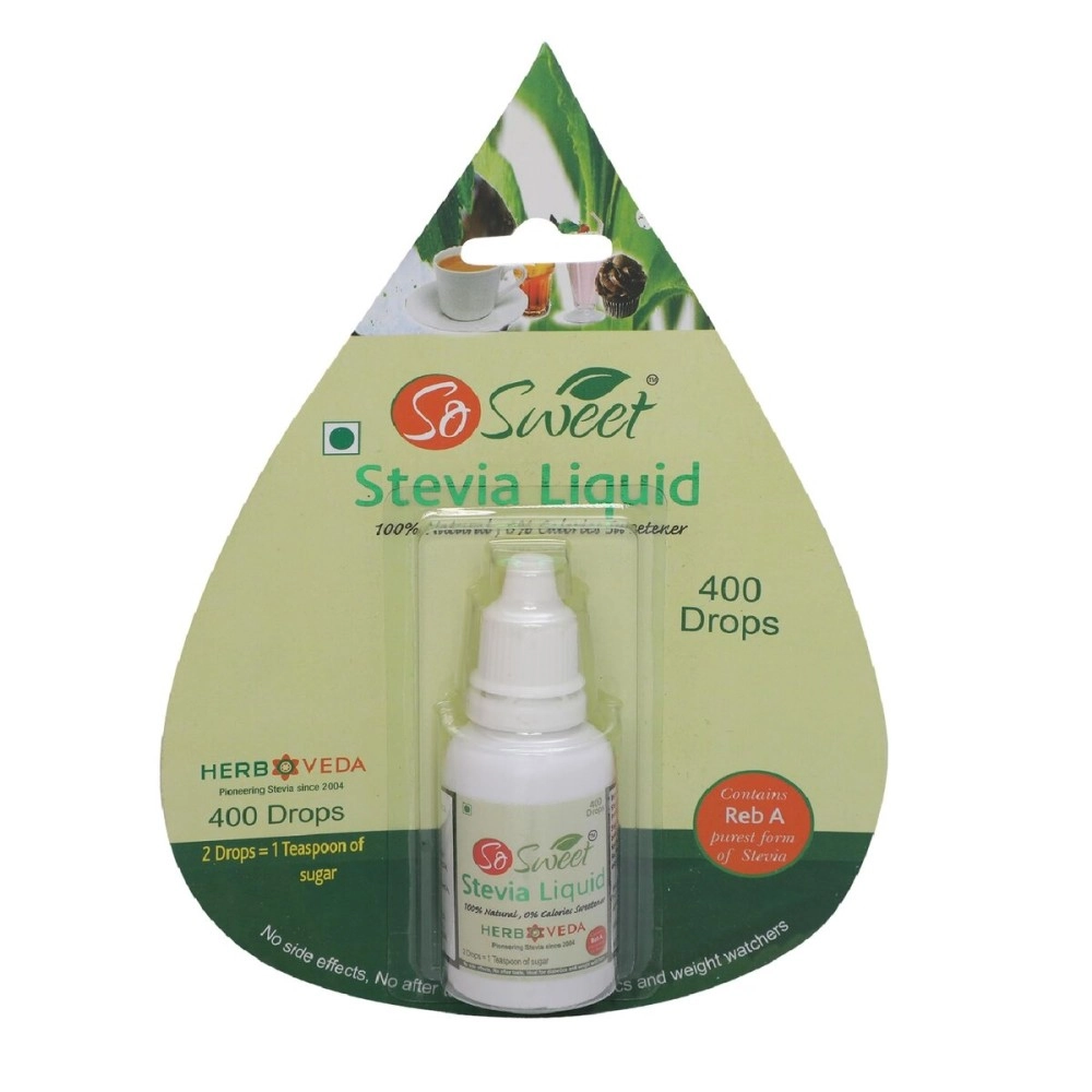 So sweet Stevia Liquid Sugar Free 400 Drops (200 Serving) - 20ml | Zero Calorie | Diabetic Frendly