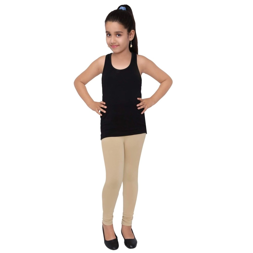 Robinbosky Premium Girls Churidar Leggings for All Age Group, Beige Family(017 Skin), 9-10 Y