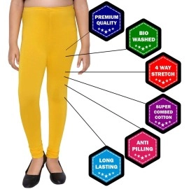 Robinbosky Premium Girls Churidar Leggings for All Age Group, Beige Family(017 Skin), 9-10 Y