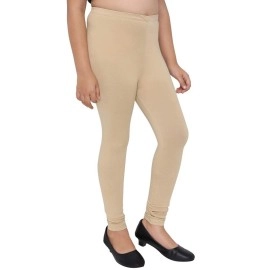 Robinbosky Premium Girls Churidar Leggings for All Age Group, Beige Family(017 Skin), 9-10 Y