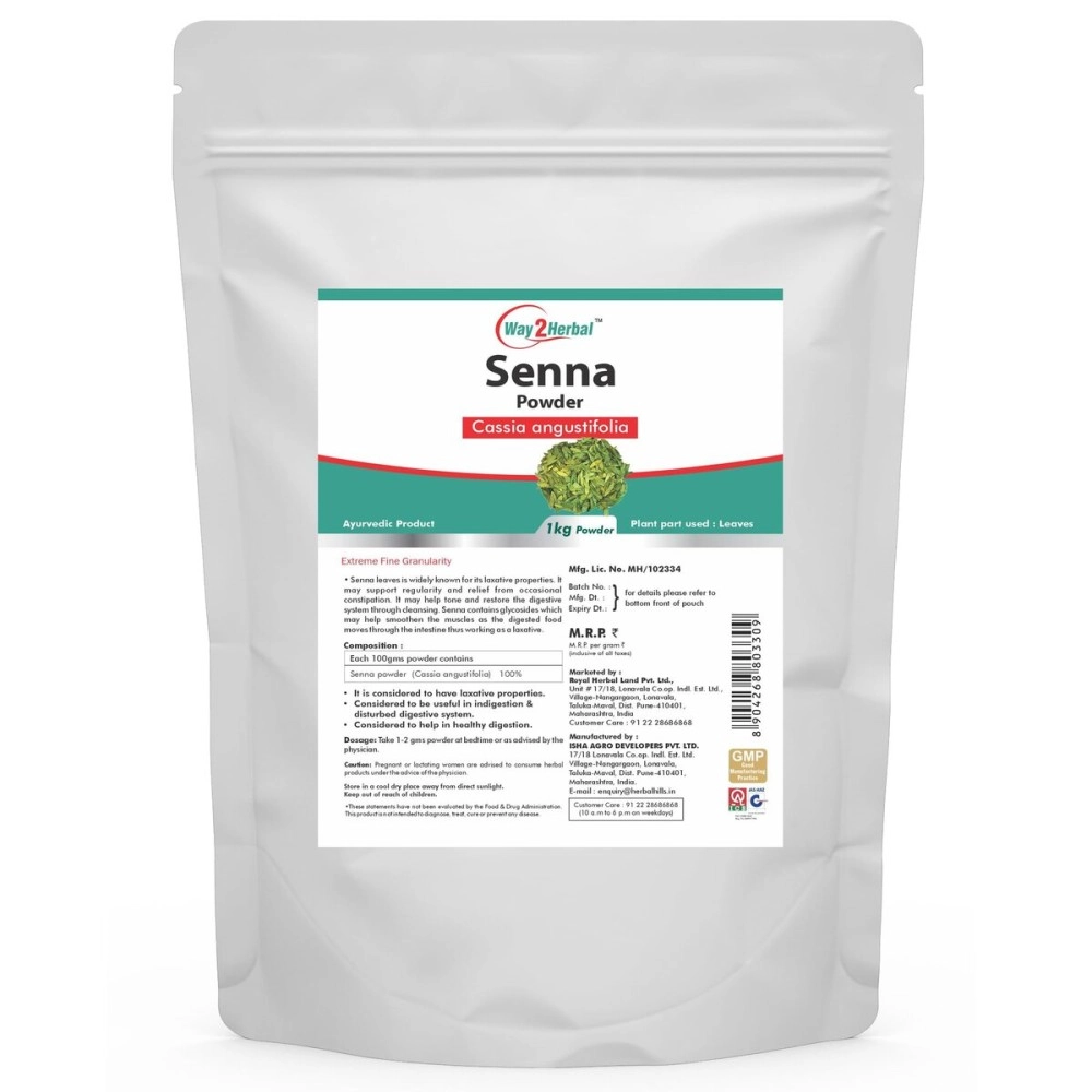 Way2Herbal Senna (Sonamukhi Patta) Powder - 1 kg
