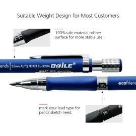 Baile 2.0mm 2B Mechanical Pencil with Lead Refill (BLUE)(sharpener in the cap)