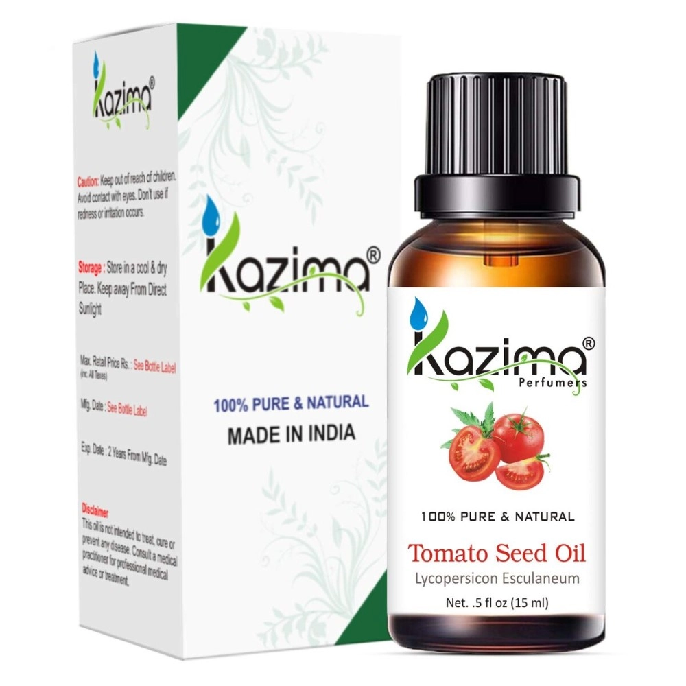 KAZIMA Tomato Seed Cold Pressed Carrier Oil - 100% Pure Natural & Undiluted For Skin care & Hair (15ml)
